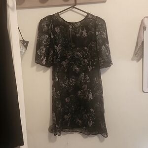 Zara Woman Sheer Floral Dress Premium Denim Collection